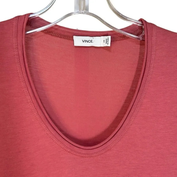 Vince - Women's Pima Cotton T-Shirt, Scoop Neck, Short Sleeve - Pink, X-Small - Picture 8 of 13